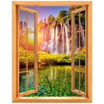 Ventanas 3d vinilos atardecer en las cascadas